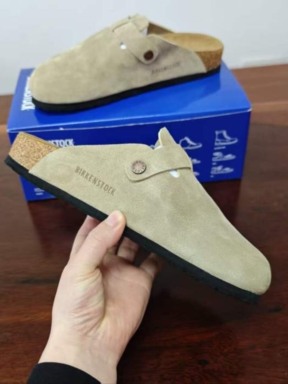 Regular Width Women's Size 10 New With Box Taupe Birkenstock Boston Clog Mule - Picture 2 of 6